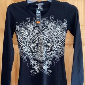 Bus stop bling biker shirt new